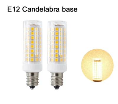 2pcs E12 Candelabra C7 LED bulb 102Led Ceramics Light 9W 110V Lamp Warm White H - Image 1 of 4