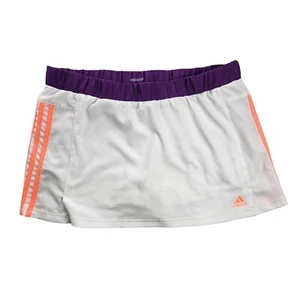 Adidas Climalite Womens Skort Size Large Tennis Skirt Ball Pockets Pleated White - Picture 1 of 7