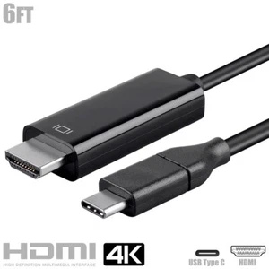 6FT USB-C 3.1 Type C to HDMI Adapter Cable 5Gbps 4K@30Hz MacBook Phone Tablet - Picture 1 of 6