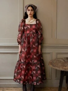 Shrimps Lawrence organza patchwork print midi dress size 10 brand new - Picture 1 of 12