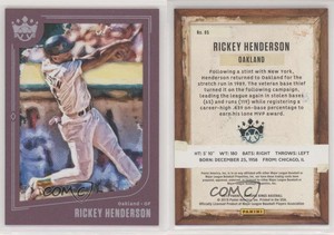 2019 Panini Diamond Kings Plum Framed Rickey Henderson (Mid-Swing) #85.1 HOF