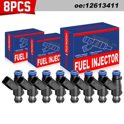 GENUINE Set Of 8 Fuel Injectors For 2010-2017 GMC Yukon Canyon 5.3L V8 #12613411 - Image 1 of 4