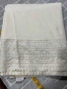 Cannon Mills Queen Flat Sheet Beige No Iron Cotton Blend Made USA 98X89” - Picture 1 of 4
