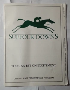 SUFFOLK DOWNS programma corse 1 gennaio 1992 pista di cavalli carta d'epoca 11x8,5" - Foto 1 di 4