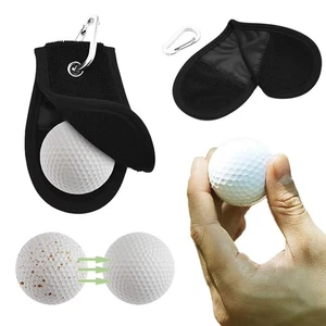 Portable Golf Ball Cleaner with Hanging Clip Golf Ball Absorbent Cleaning Towel - Picture 1 of 14