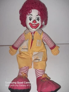Vintage 1984 Plüsch 16 Zoll Ronald McDonald Puppe Vinyl Kopf Garn Haare McDonalds - Bild 1 von 17
