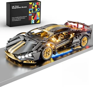 Sport Car Building Block Sets for Adults,1:14 Technical Race Car with LED Collec - Picture 1 of 6