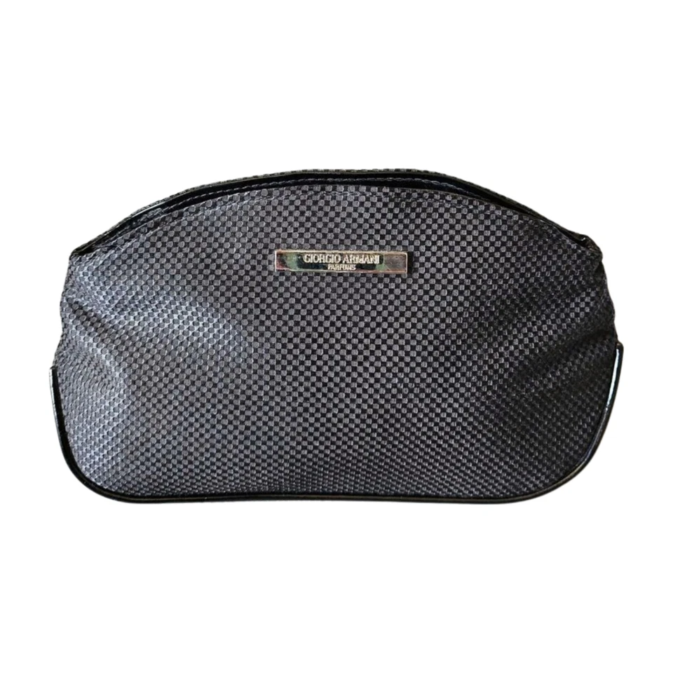 Bolsa de cosméticos Giorgio Armani Perfume NEGRO Texturizada Cierre de Cremallera Nueva/NUEVA SIN ETIQUETAS Foto 1 de 4