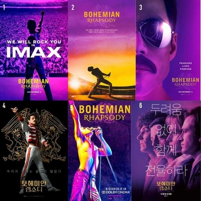 Freddie Mercury Music Icon Poster Bohemian Rhapsody Music Movie Print, Noframe - Image 1 of 4