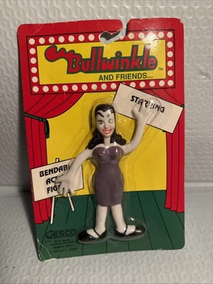 Figura Flexible Jesco 1991 Bullwinkle and Friends Natasha Nueva Foto 1 de 4