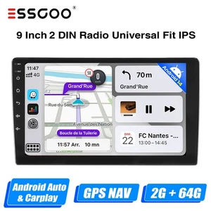 Radio de Coche Android 14 Carplay 9" Pantalla Táctil 2 DIN GPS Wifi FM RDS 64G - Imagen 1 de 11