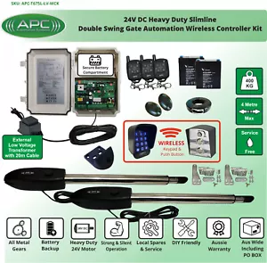 Heavy Duty 24V Low Voltage Double Swing Remote Control Driveway Gates Opener - Picture 1 of 12