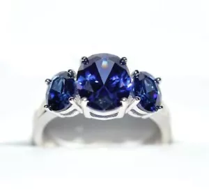 7.25  PREMIUM Simulate AAA TANZANITE COCKTAIL TRIBAL 14K WHITE GOLD FILL S-7. - Picture 1 of 12