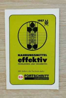 1987 Taschenkalender VEB Kombinat Fortschritt Landmaschinen DDR Nahrungsmittel - Bild 1 von 2