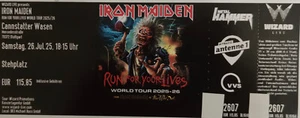Ticket Iron Maiden Run for your Lives World Tour Stuttgart 26.07.25 ausverkauft! - Bild 1 von 1