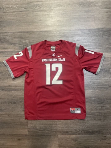 Washington State Cougars Youth Kids Red White #12 Football Jersey Size Medium Cover