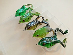 5 JBvalu Floating Silicone Topwater Frog Fishing Lures, Soft Body - USA Ship💎 - Picture 1 of 5