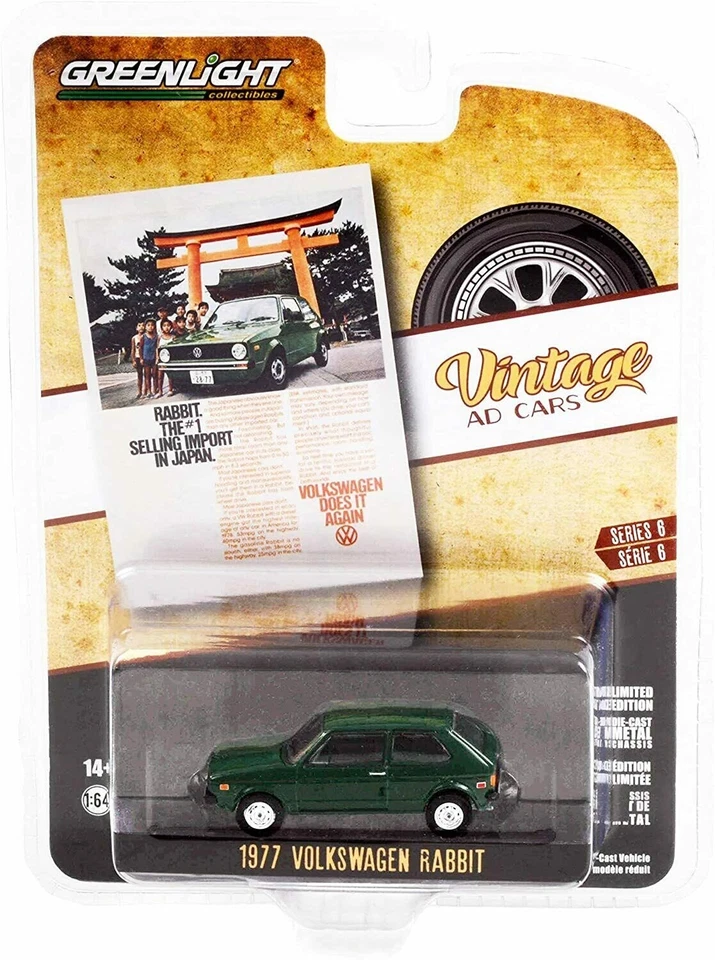 1:64 Greenlight 1977 Volkswagen Rabbit Annonce Vintage Voitures Série 6 - Photo 1/1