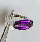 New 14K Solid White Gold W G Amethyst Ring 817Mm Sz 7 Nwt P065540