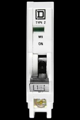 SQUARE D 16 AMP TYPE 2 M9 MCB CIRCUIT BREAKER QOE - Image 1 of 4