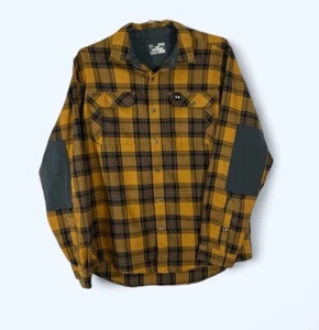 UNDER ARMOUR BUTTON FRONT FLANNEL PLAID SHIRT MENS MEDIUM COLDGEAR - Picture 1 of 8