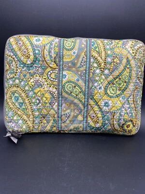 VERA BRADLEY 14”X 11.5" YELLOW GREEN GRAY PAISLEY MULTI LAPTOP COMPUTER CASE BAG - Image 1 of 4