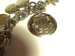 Charm Bracelet with Monogram Scroll Charms - Picture 1 of 4