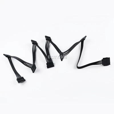 15 Pin 1 Male To 8 Female SATA Computer Hard Drive Splitter Adapter Power Cable  - Image 1 of 4