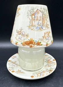 Yankee Candle Small Jar Ceramic Shade/Topper & Plate/Saucer in Country Toile - Picture 1 of 12