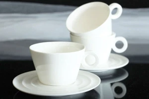 6 Tassen+ Untertassen Cappuccinotassen Porzellan Cappucino Kaffeetassen Teetasse - Bild 1 von 3