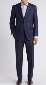 CANALI New Label Solid Blue Two Button Suit Size 42 R RETAIL $2,150 - Picture 1 of 12