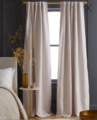 ¡NUEVO SIN ETIQUETAS! ¡Juego de 2 cortinas rubor vintage de lino Quince Blackout! 48"x 96" (B67) Foto 1 de 4