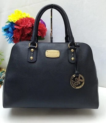 Bolso Cartera Michael Kors Cuero Saffiano Negro Asa Superior Foto 1 de 4