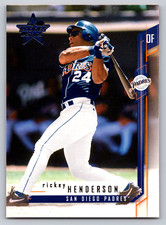2001 Leaf Rookies & Stars #100 Rickey Henderson San Diego Padres Baseball Card