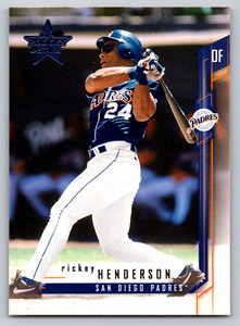 2001 Leaf Rookies & Stars #100 Rickey Henderson San Diego Padres Baseball Card
