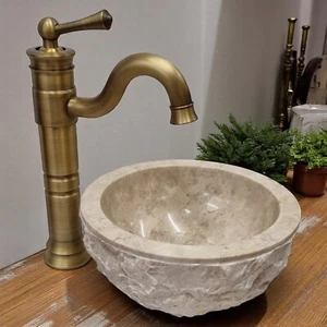 Marble Wash Basin Hand Wash Basin Natural Stone Wash Bowl Countertop Basin Stone - Picture 1 of 16