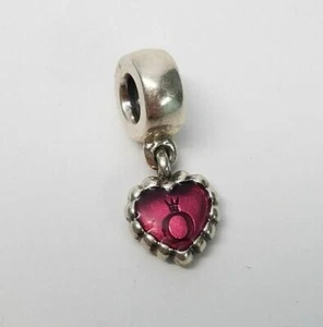 Autentico Ciondolo Pandora Forever Cuore Rosso Smalto Argento #790471EN07 - Foto 1 di 1