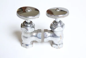 antique faucet shut off angle valve | wheel handle vtg bath deco victorian bath - Picture 1 of 11
