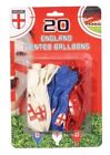 Balloons Football England 20Pc Medium - Large Red White Blue New Party Painted