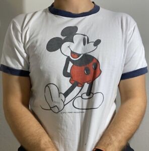 70s VOTE ミッキーマウス Tシャツ ヒッピー 政治 手刷り Disney 【送料
