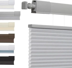 No Drill Top Down Light Filtering Cellular Shade Cordless Gray Honeycomb Blind - Picture 1 of 17
