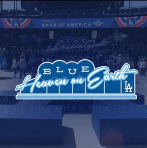 Blue Heaven on Earth - Dodger Stadium LA Dodgers - 4" x 1.26" Vinyl Sticker - Picture 1 of 4