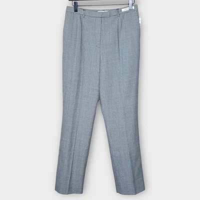 Calça de lã xadrez Houndstooth preta/branca PENDLETON forrada tamanho 6 inverno nova com etiquetas - Imagem 1 de 4