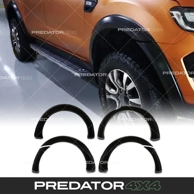 PREDATOR 4X4 GLOSS BLACK FENDER FLARES WIDE ARCHES WHEEL EXTENSIONS FOR FORD RANGER T6 12-14