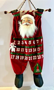 2001 - 24" Annalee Christmas Advent Calendar - Santa Clause/Mouse - Red Velvet - Picture 1 of 10