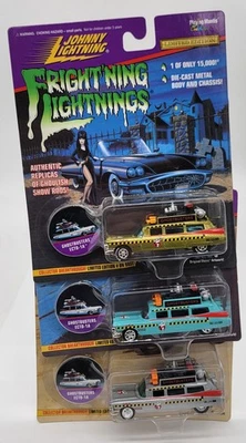 GHOSTBUSTERS ECTO 1A JOHNNY FRIGHTNING LIGHTNING DIECAST Cadillac Lot of 3 NiB - Image 1 of 3