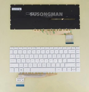 New UK Keyboard For HP HP HP Pavilion Aero 13-be0000 13-be1000 backlit White - Bild 1 von 1
