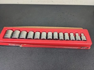 #bl901 Snap-On Tools 313TWYA 1/2" Drive SAE 6 Point Shallow Chrome Socket Set - Picture 1 of 24