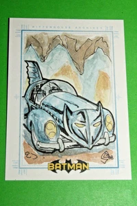 2008 Batman Archives ARTIST SKETCH CARD Amilton Santos BATMOBILE MICHAEL KEATON - Picture 1 of 6