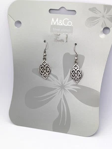M&Co Celtic Style Earrings, Silver Tone Swirl Earrings - Picture 1 of 5